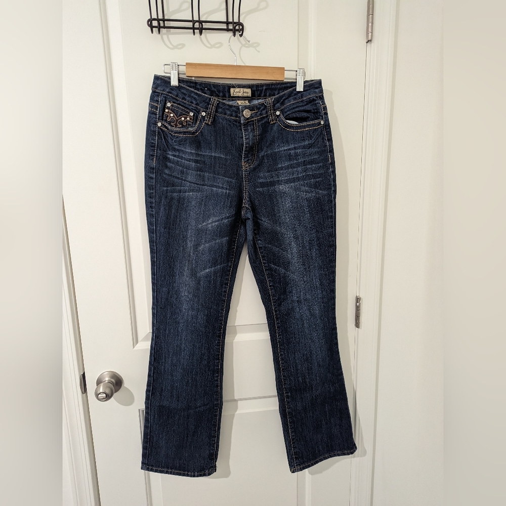 Earl Jeans Dark Wash Embellished bootcut Denim size 28